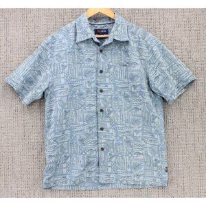 COVA Hawaiian Shirt Mens Medium M Blue Casual Button Down Short Sleeve Collared